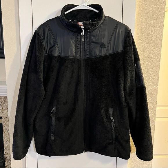 Vintage Nike ACG Deep Pile Sherpa Black Fleece Hiking Women’s Jacket Size M - Picture 1 of 5
